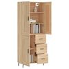 vidaXL Aparador alto madera contrachapada color roble 69,5x34x180 cm