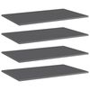 vidaXL Estante estanter&iacute;a 4 uds contrachapada gris brillo 80x50x1,5 cm