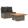 vidaXL 2 Pieza Sof&aacute; central de jard&iacute;n con mesa elevable