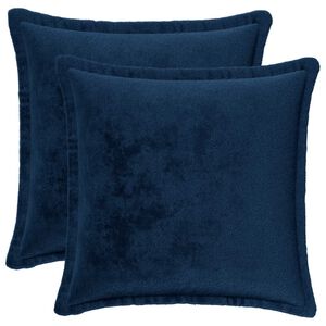 vidaXL Coj&iacute;n decorativo 2 uds. HOUTEN Azul marino 30 x 30 cm Franela