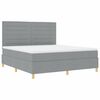 vidaXL Cama Box Spring LED con colch&oacute;n Gris Claro 180 x 200 cm tela