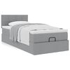 vidaXL Estructura de cama otomana con colch&oacute;n tela gris claro 80x200cm