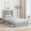 vidaXL Cama con almacenamiento con cabecera Gris Sonoma 90 x 200 cm