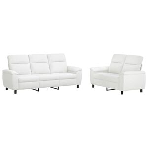 vidaXL Juego de Sof&aacute; 2 pcs Blanco Tela