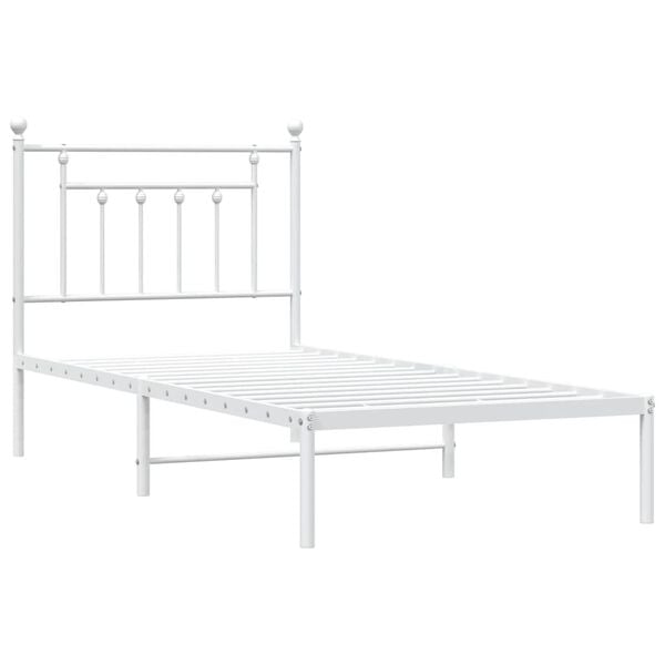 vidaXL Estructura cama sin colchón con cabecero metal blanco 80x200 cm