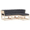 vidaXL Juego de muebles de jard&iacute;n 4 pzas y cojines madera maciza pino