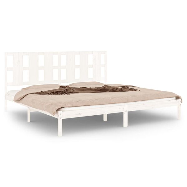 vidaXL Estructura de cama sin colchón madera maciza blanca 200x200 cm