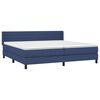 vidaXL Cama box spring con colch&oacute;n tela azul 200x200 cm