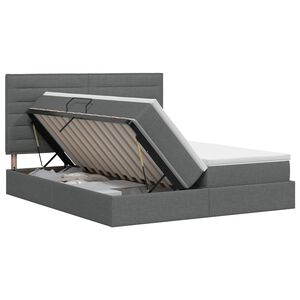 vidaXL Cama con almacenamiento Gris oscuro 180 x 200 cm Tela