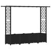 vidaXL Cama elevada con trellis y techo Negro 203 x 40 x 136 cm PP