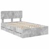 vidaXL Estructura de cama con cabecera Gris Concreto 135 x 190 cm