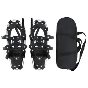 vidaXL Raquetas de Nieve 3 en 1 Plata y Negro 53,5 x 21 cm