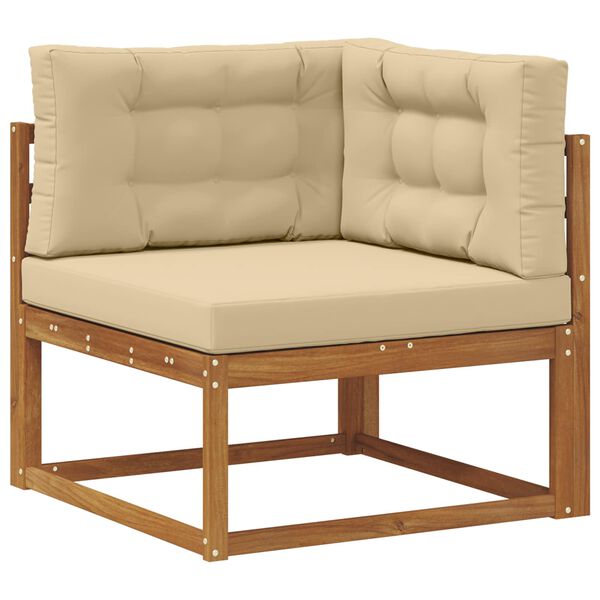 vidaXL Conjunto de sof&aacute;s de exterior con coj&iacute;n 7 pcs Natural y Beige