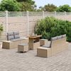 vidaXL Conjunto de sof&aacute;s de jard&iacute;n con coj&iacute;n 8 pcs Beige Polirat&aacute;n
