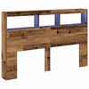 vidaXL Cabecero de cama con LED madera vieja 160x17x102 cm