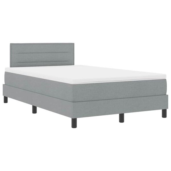 vidaXL Cama tipo Box Spring con colch&oacute;n Gris claro 120 x 190 cm tela
