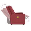 vidaXL Sillón reclinable de masaje 3 plazas tela rojo tinto