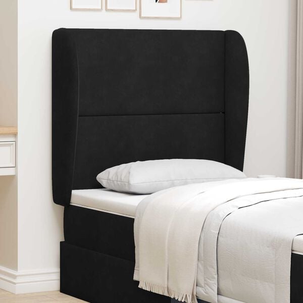 vidaXL Oreja de cabecero Negro 80 x 23 x 6 cm Terciopelo