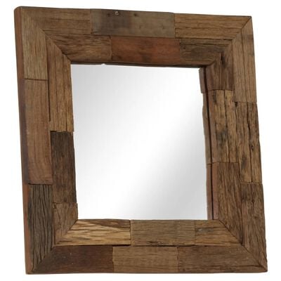 vidaXL Espejo de madera maciza reciclada 50x50 cm