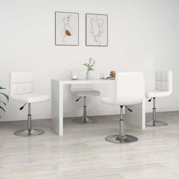 vidaXL Sillas de comedor 4 unidades cuero sintético blanco