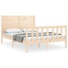 vidaXL Estructura de cama de matrimonio con cabecero madera maciza
