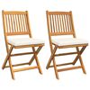 vidaXL Silla Plegable 2 uds. Marr&oacute;n Madera maciza de Acacia