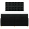 vidaXL Cama box spring con colch&oacute;n tela negro 140x200 cm