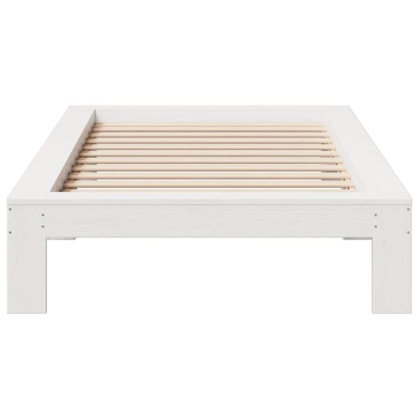 vidaXL Estructura de cama sin colchón madera maciza blanca 75x190 cm