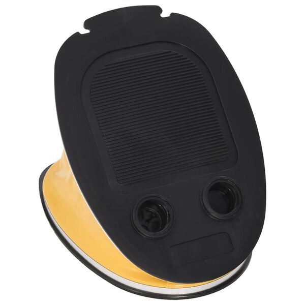 vidaXL Bomba de inflado de pie PP y PE gris y amarilla 26x18 cm