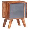 vidaXL Mesita de noche de madera maciza gris 40x30x50 cm
