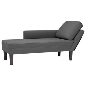 vidaXL Chaise longue con coj&iacute;n de tela de pana gris oscuro
