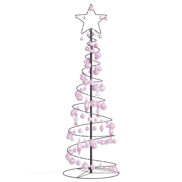 VidaXL LED para &aacute;rbol de Navidad con bolas 100 LED blanco c&aacute;lido 150cm