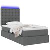 vidaXL Cama con almacenamiento y LED con LED Gris oscuro 100 x 200 cm