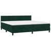 vidaXL Cama box spring con colch&oacute;n terciopelo verde oscuro 200x200 cm