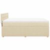 vidaXL Cama box spring con colch&oacute;n tela color crema 140x190 cm