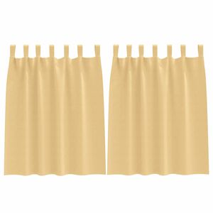 vidaXL Cortinas Opacas con Anillas 2 uds. Beige 140 x 140 cm Poli&eacute;ster