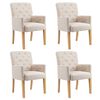 vidaXL Sillas de comedor con reposabrazos 4 unidades de tela beige
