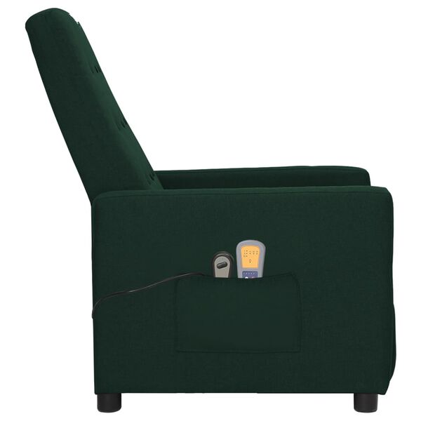 vidaXL Sillón de masaje eléctrico tela verde oscuro