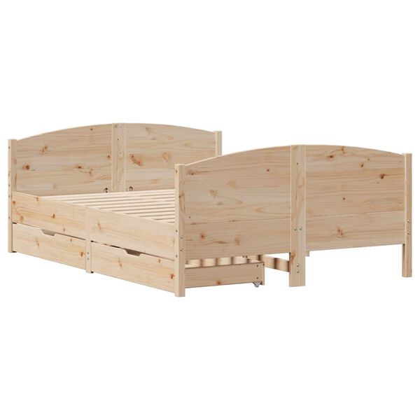 vidaXL Estructura de cama sin colch&oacute;n madera maciza de pino 140x190 cm