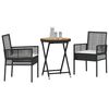 vidaXL Juego Bistro de Jardín 3 pcs Negro Poliratán