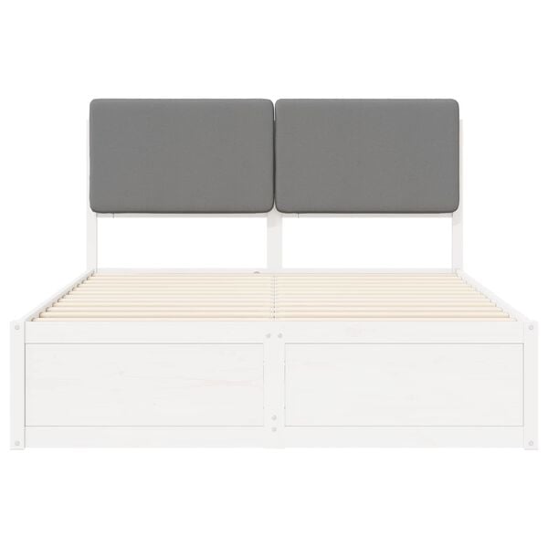 vidaXL Estructura de Cama con Cabecera Tapizada Gris oscuro