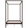 vidaXL Estructura de cama dosel 2 cajones pino marr&oacute;n oscuro 140x200cm