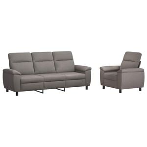 vidaXL Juego de Sof&aacute; 2 pcs Topo Tela