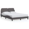 vidaXL Estructura de cama sin colch&oacute;n Zadar cuero sint&eacute;tico gris 140x200 cm
