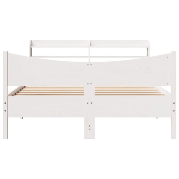 vidaXL Estructura de cama con cabecero madera de pino blanco 150x200cm