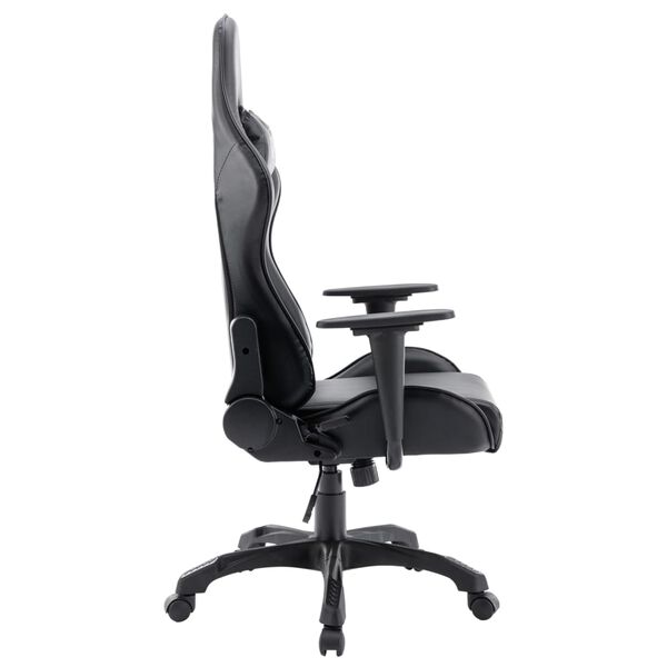 vidaXL Silla gaming de cuero sint&eacute;tico negro