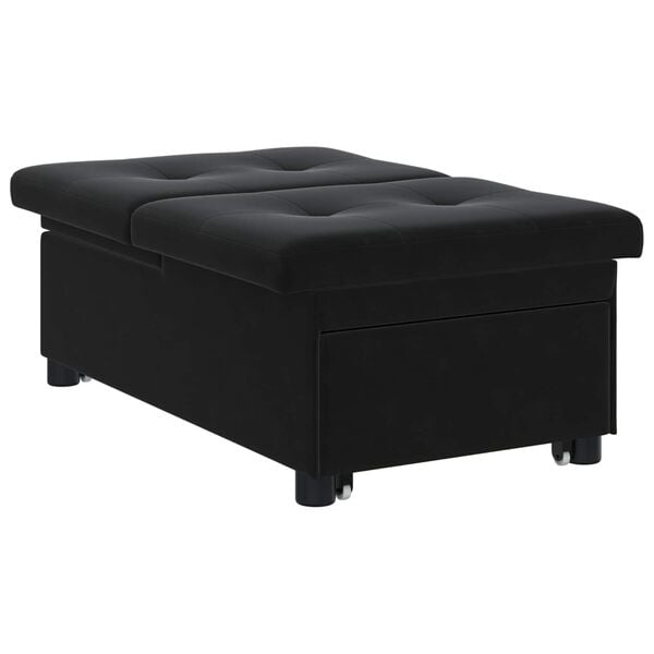 vidaXL Sof&aacute; cama Negro 194 x 67 x 82 cm Terciopelo