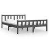 vidaXL Estructura de cama sin colch&oacute;n madera maciza gris 140x190 cm