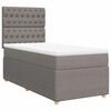 vidaXL Cama box spring con colch&oacute;n tela gris taupe 90x190 cm
