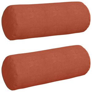 vidaXL Cojines Bolster 2 pcs Rojo Naranja &Oslash; 25 x 70 cm Tela de pana